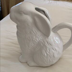White Ceramic Rabbit Pitcher